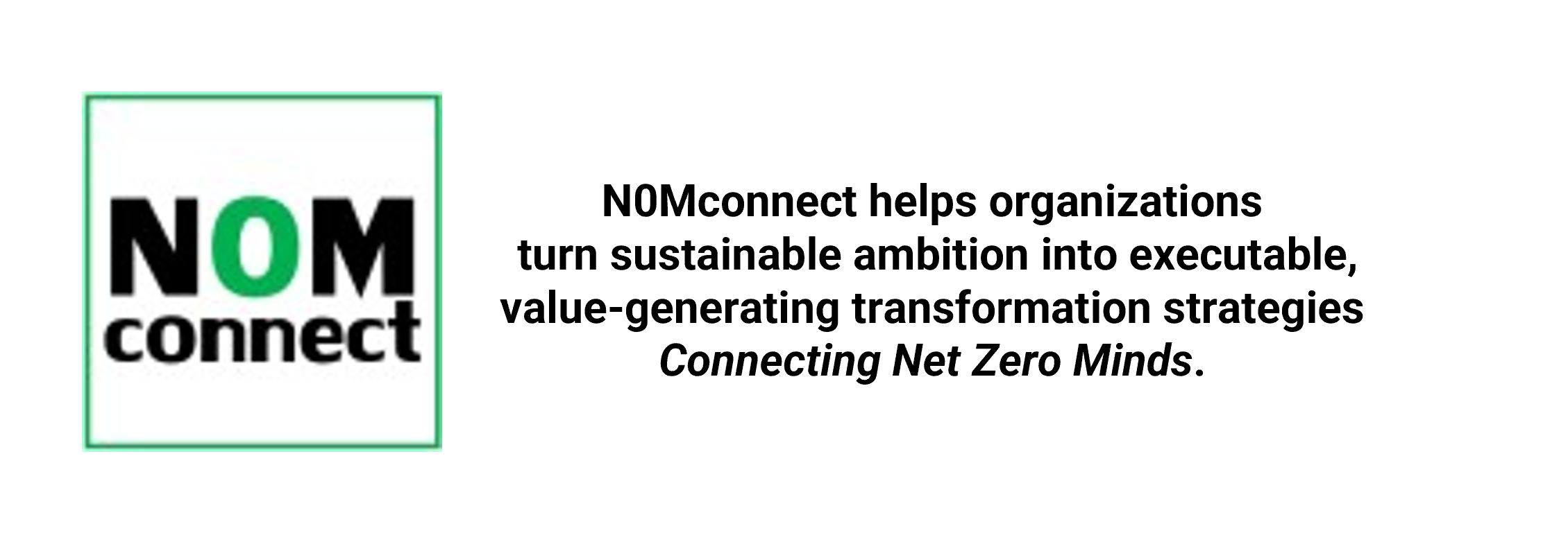 N0Mconnect helps organizations turn sustainable ambition into executable, value-generating transformation strategies